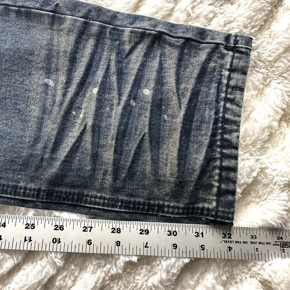 Smoke Rise Jeans Mens 36 (32” inseam) Dark Wash Ripped Distressed Moto - Picture 5 of 16